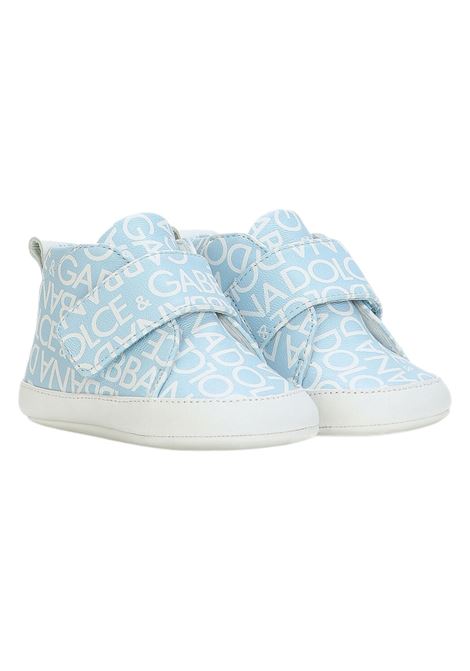 Sneackers neonato azzurre in pelle DOLCE E GABBANA | DK0130/PIAAZZURRO